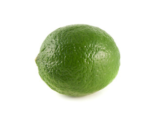 Isolated green lime on a white background