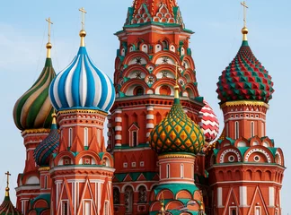Deurstickers Moskou Koepel van de Sint-Basiliuskathedraal in Moskou