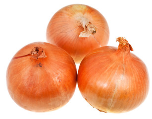 three onion bulbs