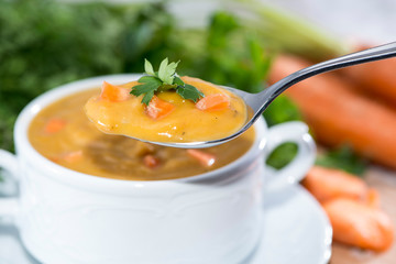 Fresh made Carrot Soup
