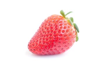big red strawberry isolated on white
