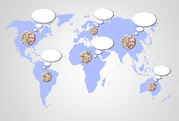 Portrait of a lot of people - World Map