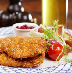Schnitzel with salad