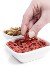 Eating Mulberries and Goji berries