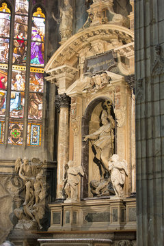 Architecture inside of the Milan Cathedral
