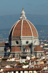 Obraz premium Cathedral of Florence Italy, View from the Michelangelo's Piazza