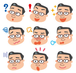 中年　男性　表情　いろいろ