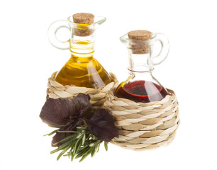 Obraz na płótnie Canvas Red Wine Vinegar and sunflower oil