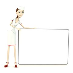 3d render of nurse with empty board