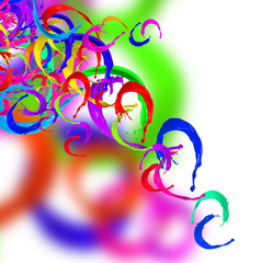 Obraz premium Colored splashes in stripe shape 