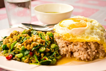 Stir fried basil, Thai food