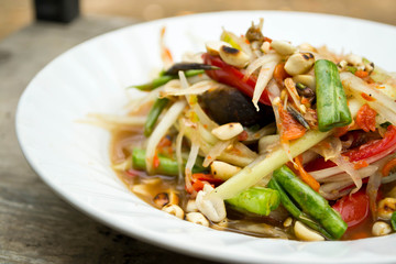 Green papaya salad, Thai food