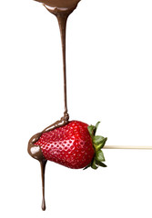 strawberries and chocolate isolated