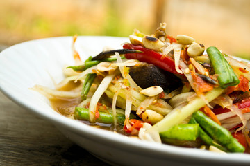 Green papaya salad, Thai food