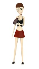 3d render of cartoon character with large tick