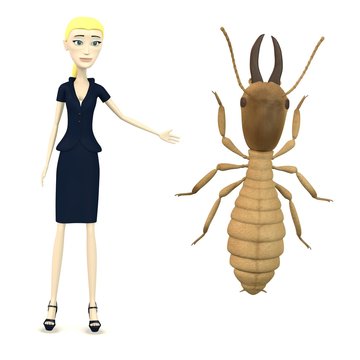 3d render of cartoon character with termite warrior