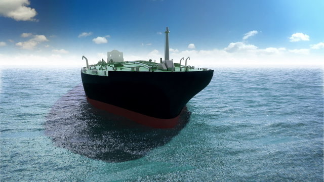 Oil tanker in a sea
