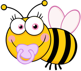Baby Girl Bee Cartoon Mascot Character