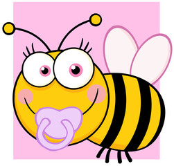 Baby Girl Bee Cartoon Character