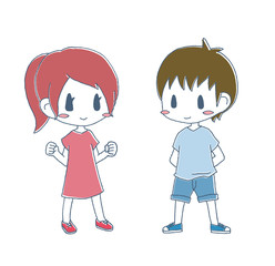 男の子と女の子のイラスト素材