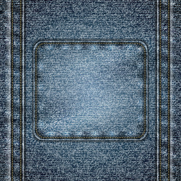 Stitched denim background with copyspace - eps10