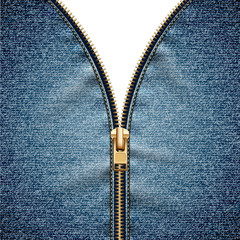 Denim texture with open zipper