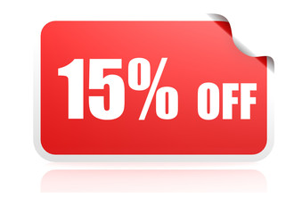 Discount sticker 15 percent