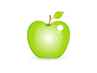 abstract shiny green apple icon