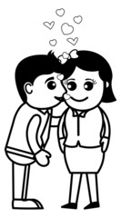 Romantic Cartoon Couple Kissing
