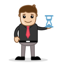 Businessman Holding Sand Watch