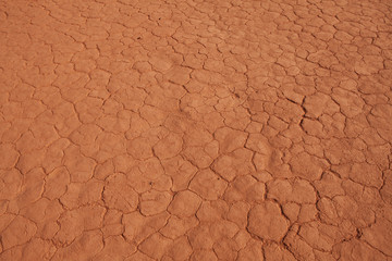 Cracked desert  ground in Wadi Rum