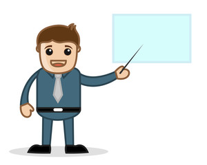 Cartoon Businessman Presentation Concept