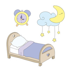 Night time clip art set