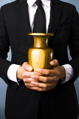 Man with urn