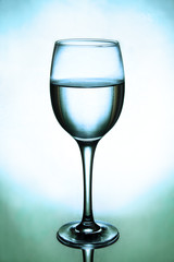 a glass with a drink.