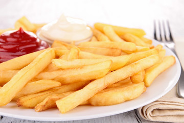 french fries and ketchup