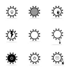Solar energy icons set