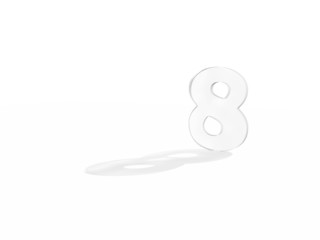 3D render of the number 8