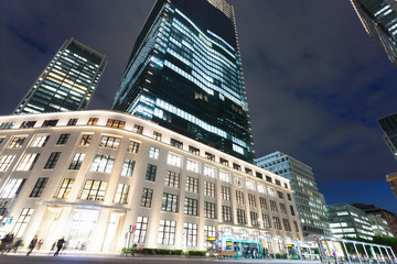 丸の内の夜景とJPタワー