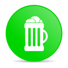 beer green circle web glossy icon