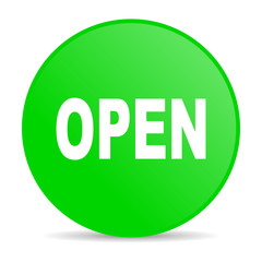 open green circle web glossy icon