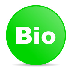 bio green circle web glossy icon