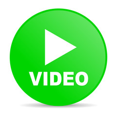 video green circle web glossy icon