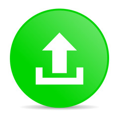 upload green circle web glossy icon