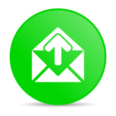 mail green circle web glossy icon