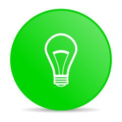 light bulb green circle web glossy icon