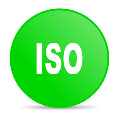 iso green circle web glossy icon
