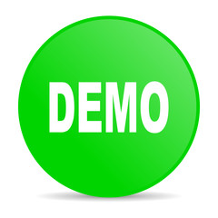 demo green circle web glossy icon