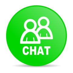 chat green circle web glossy icon