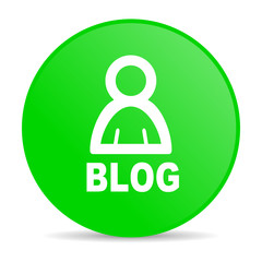 blog green circle web glossy icon